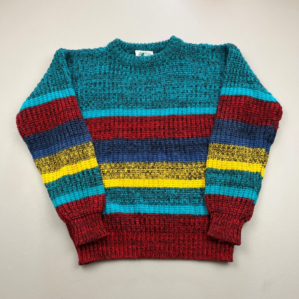 Tomorrow's Generation Sweater Kids Large 16-18 Multicolor Striped Knit Pullover